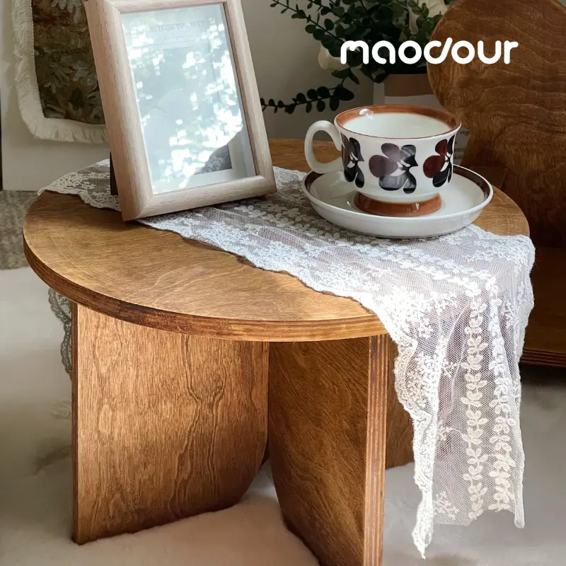 living room pet furniture - Vintage Round Pet Side Table and Mini Chair Set